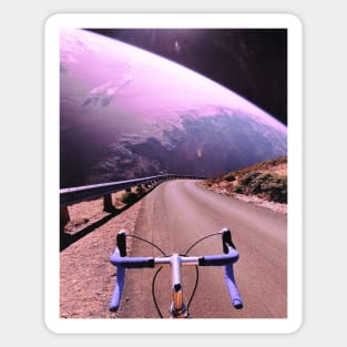 Bike Ride - Space Aesthetic Collage Sticker